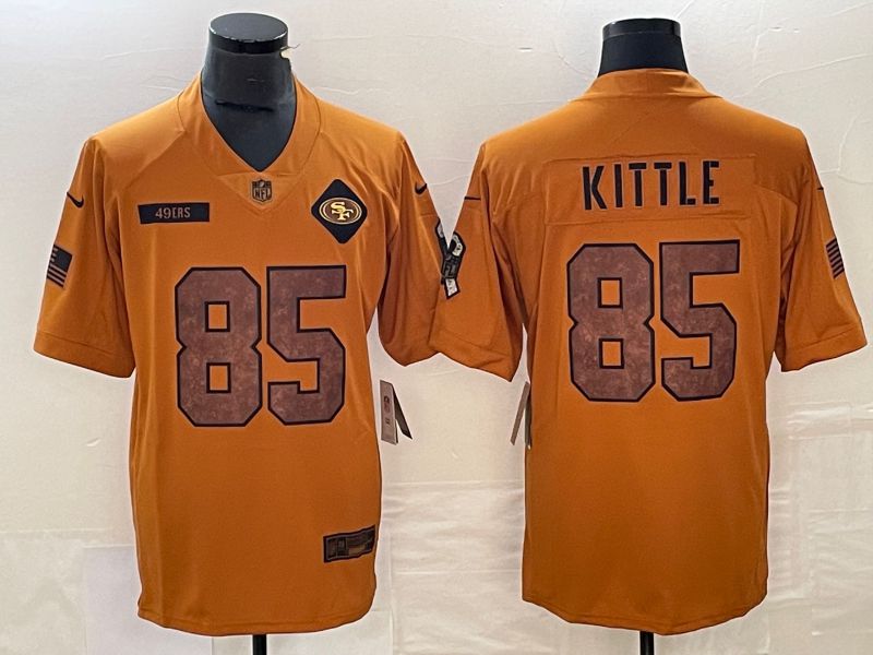 Men San Francisco 49ers #85 Kittle brown Nike 2023 Salute To Service Limited NFL Jersey